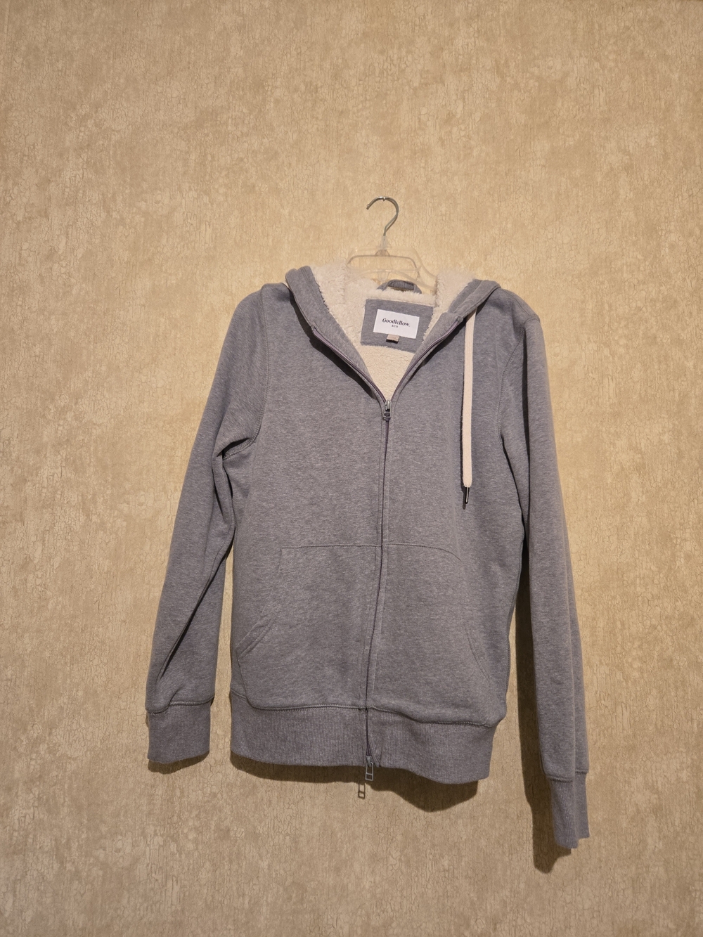 Goodthreads Men's Gray Sherpa-Lined Zip Hoodie